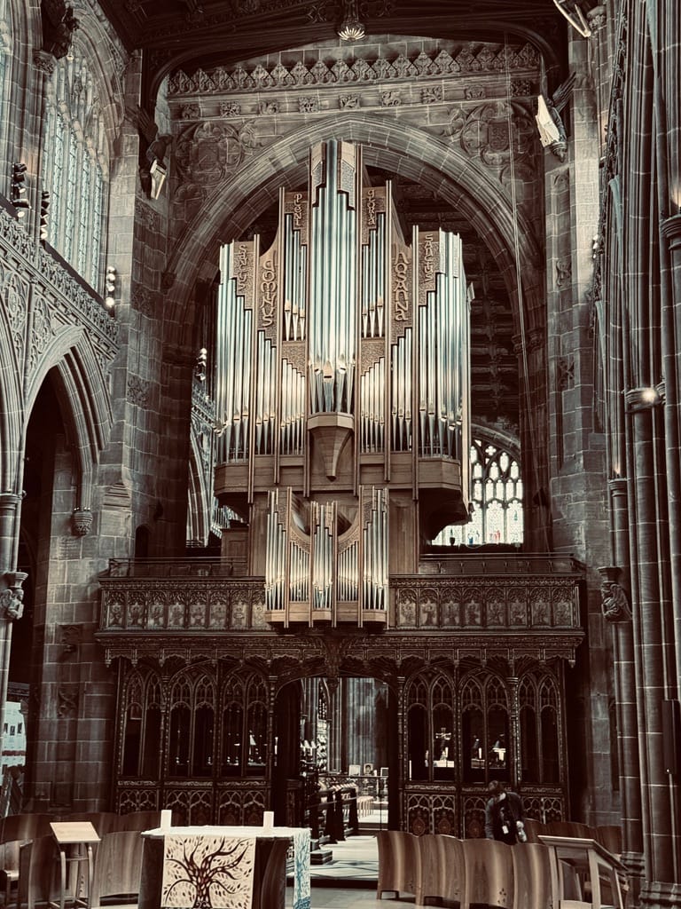 The magnificent Stoller organ in Manchester Cathedral