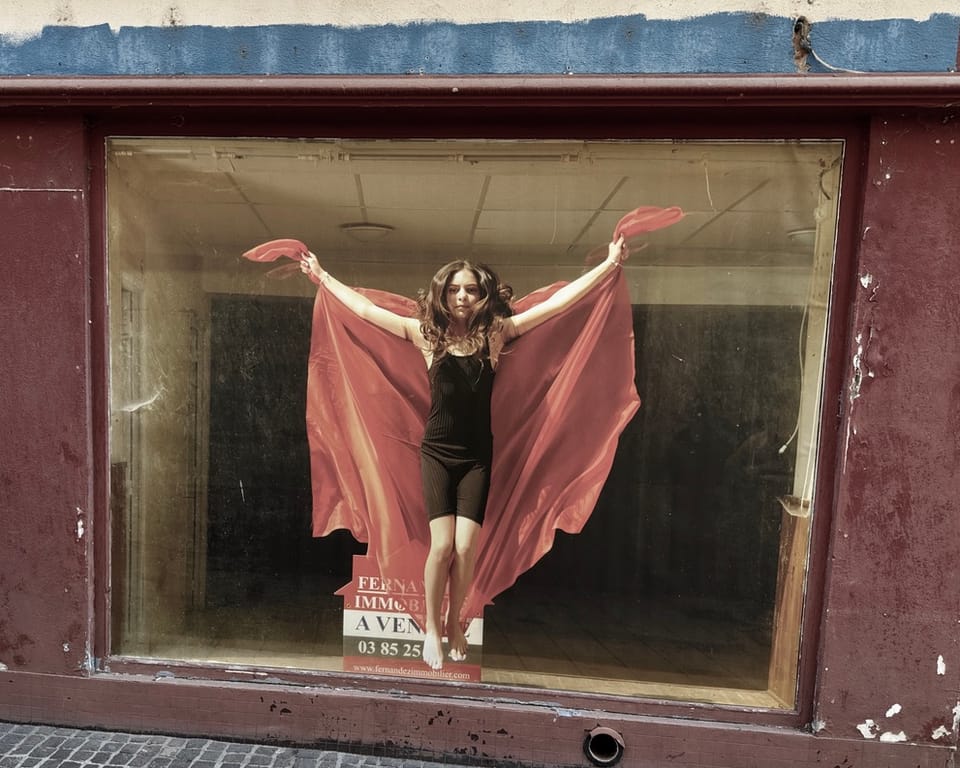 Marcigny empty shop front, Burgundy, France